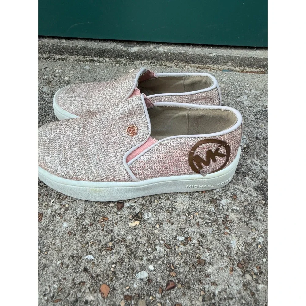 Michael Kors Kids Jem Rachel Rose Gold Glitter Slip On‎ Sneakers Size 9 Toddler